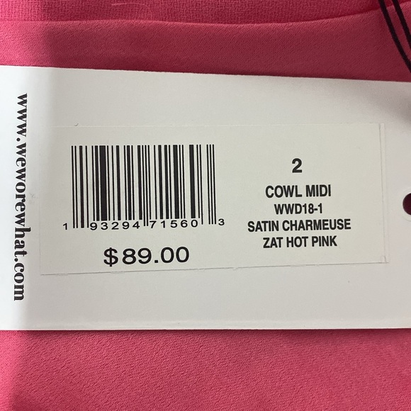 WeWoreWhat NEW 90's Inspired Coquette Indie Sleeze Pink Midi Slip Dress Size 2 - Picture 8 of 11